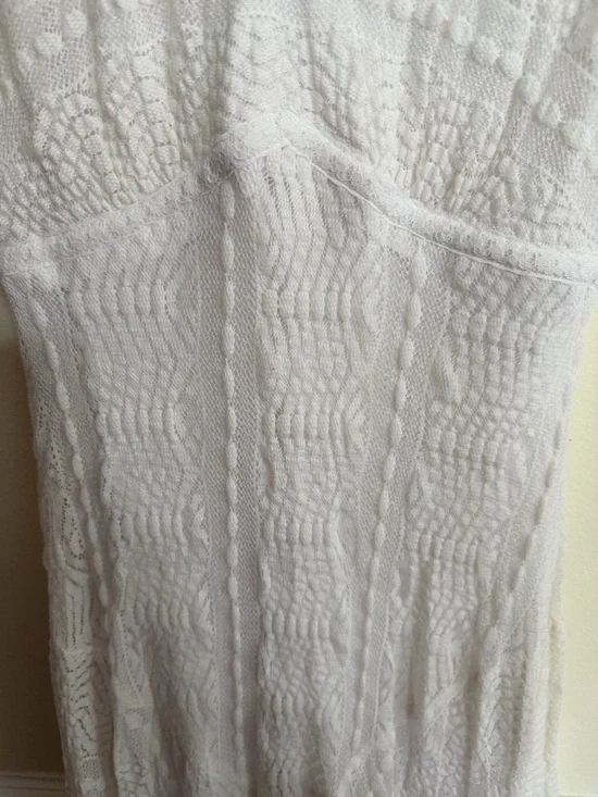 Rabbit Rabbit Rabbit Size 8 Cream Crochet-Pattern Midi Dress - Picture 7 of 12